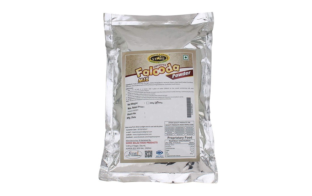 Tripple Star Falooda Mix Powder, Flavoured    Pack  400 grams